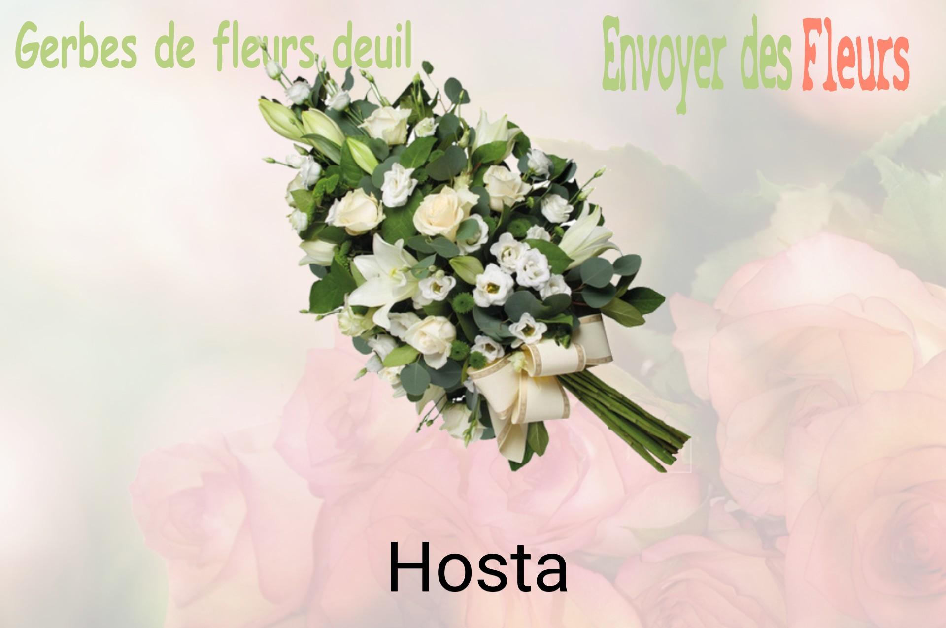 Gerbe de fleurs de deuil livrée à Hosta